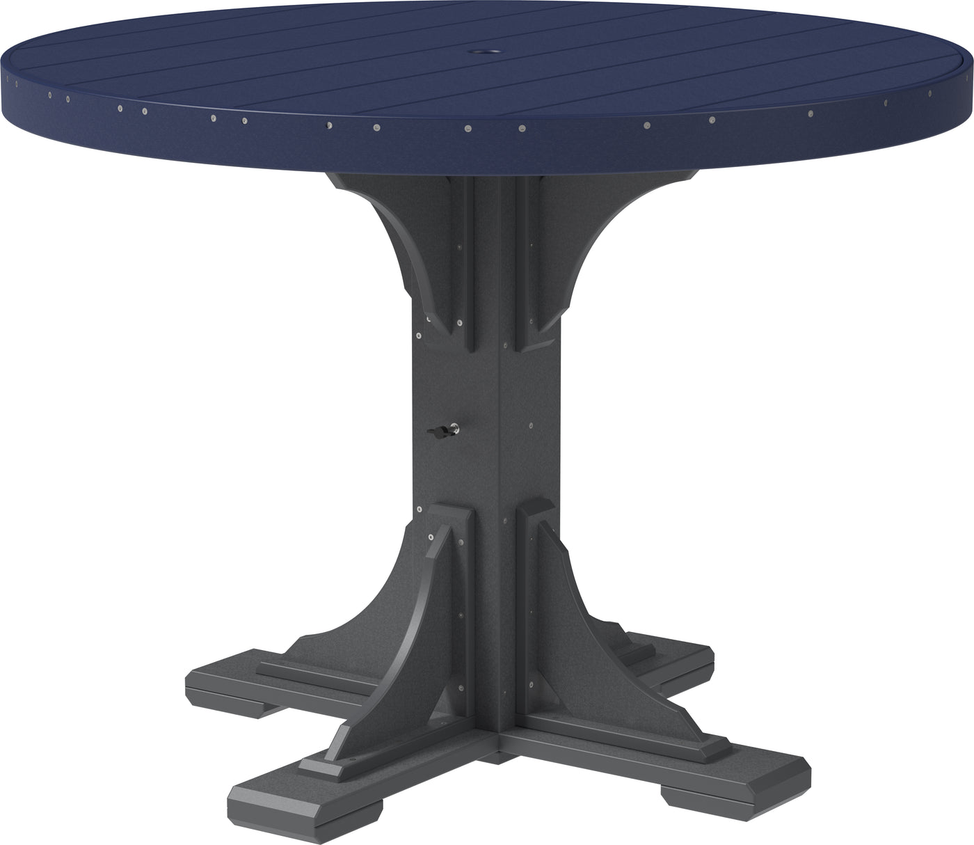 4' Round Table Patriot Blue & Slate / Counter Height