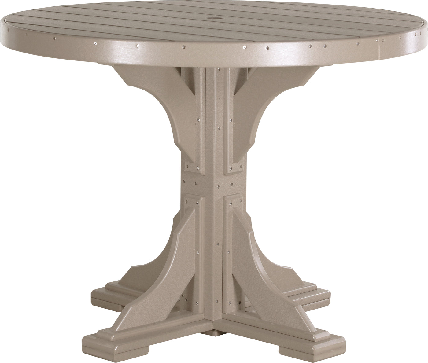 4' Round Table Weatherwood / Counter Height