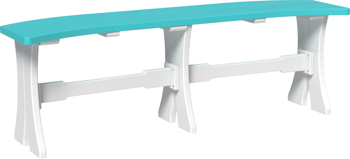 52" Table Bench Aruba Blue & White