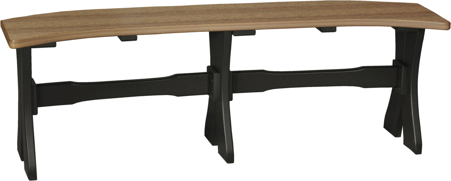 52" Table Bench Antique Mahogany & Black