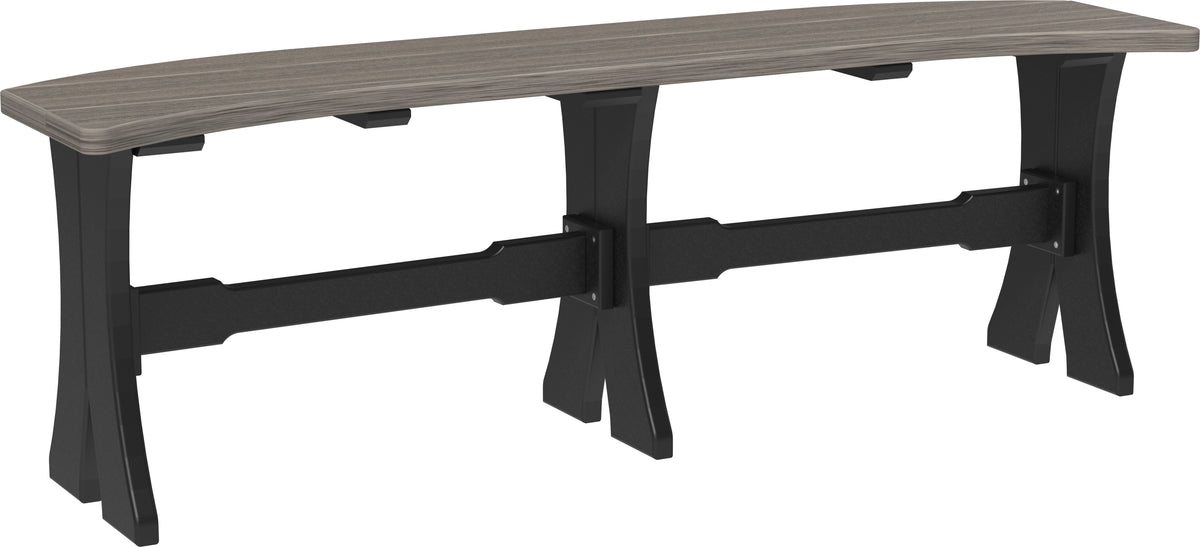 52" Table Bench Coastal Gray & Black