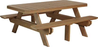 6' Rectangular Picnic Table Antique Mahogany