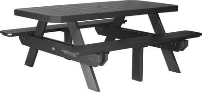 6' Rectangular Picnic Table Black