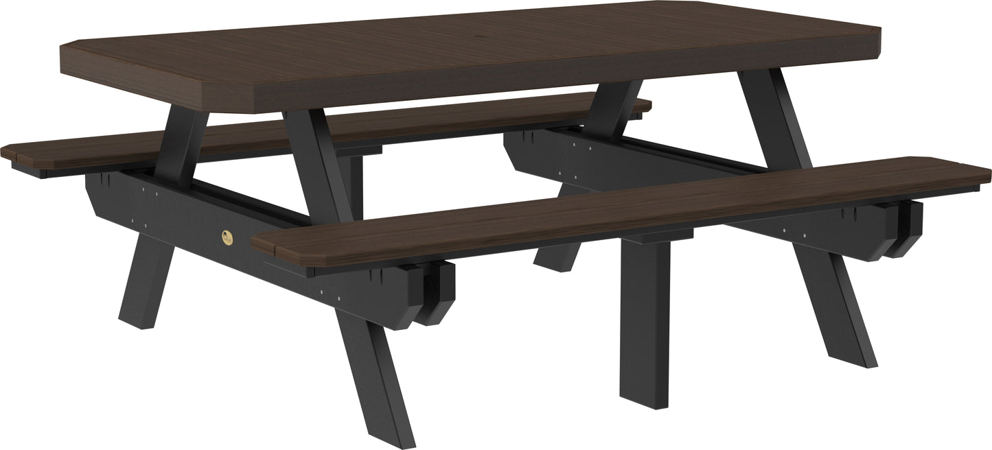 6' Rectangular Picnic Table Brazilian Walnut & Black