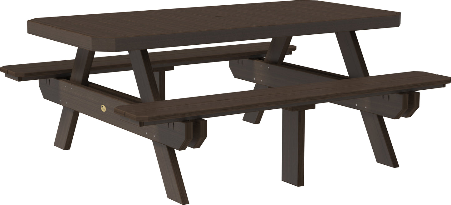 6' Rectangular Picnic Table Brazilian Walnut