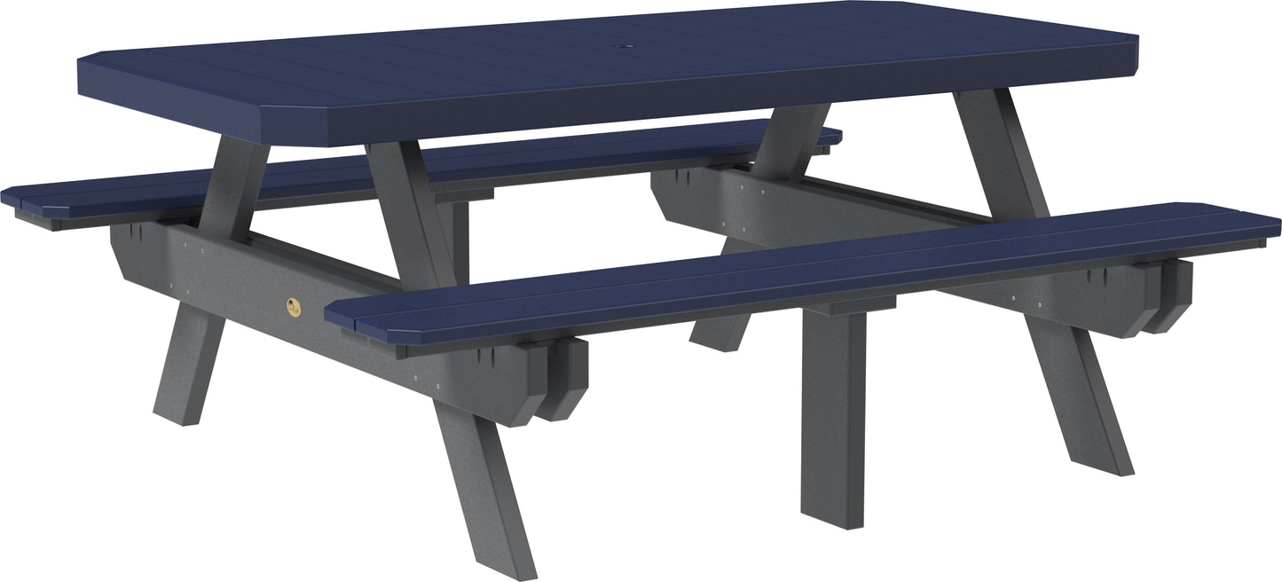 6' Rectangular Picnic Table Patriot Blue & Slate