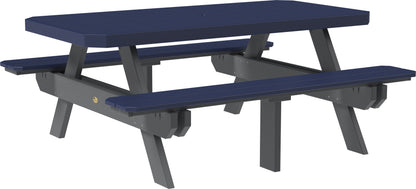 6' Rectangular Picnic Table Patriot Blue & Slate