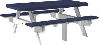 6' Rectangular Picnic Table Patriot Blue & White