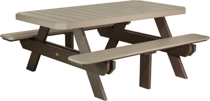 6' Rectangular Picnic Table Weatherwood & Chestnut Brown
