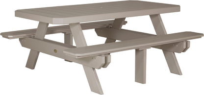 6' Rectangular Picnic Table Weatherwood
