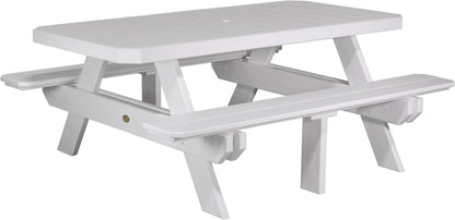 6' Rectangular Picnic Table White