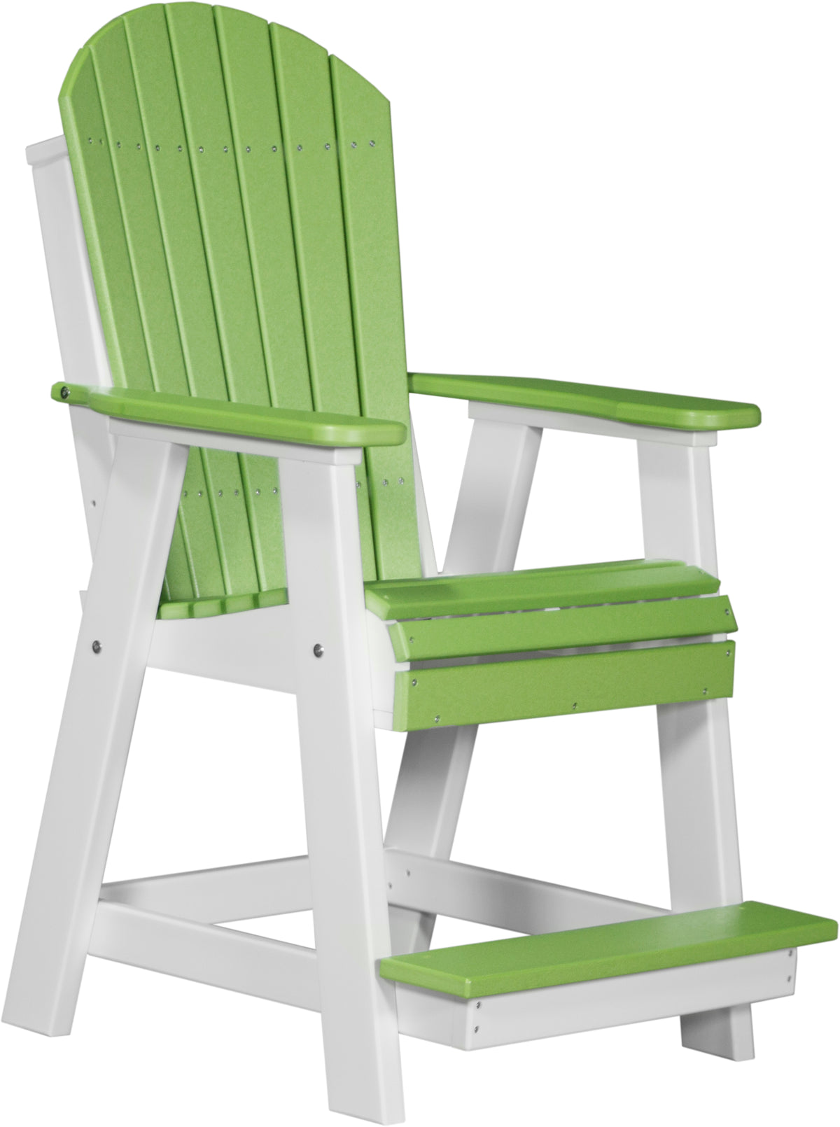 Adirondack Balcony Chair Lime Green & White