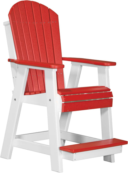 Adirondack Balcony Chair Red & White