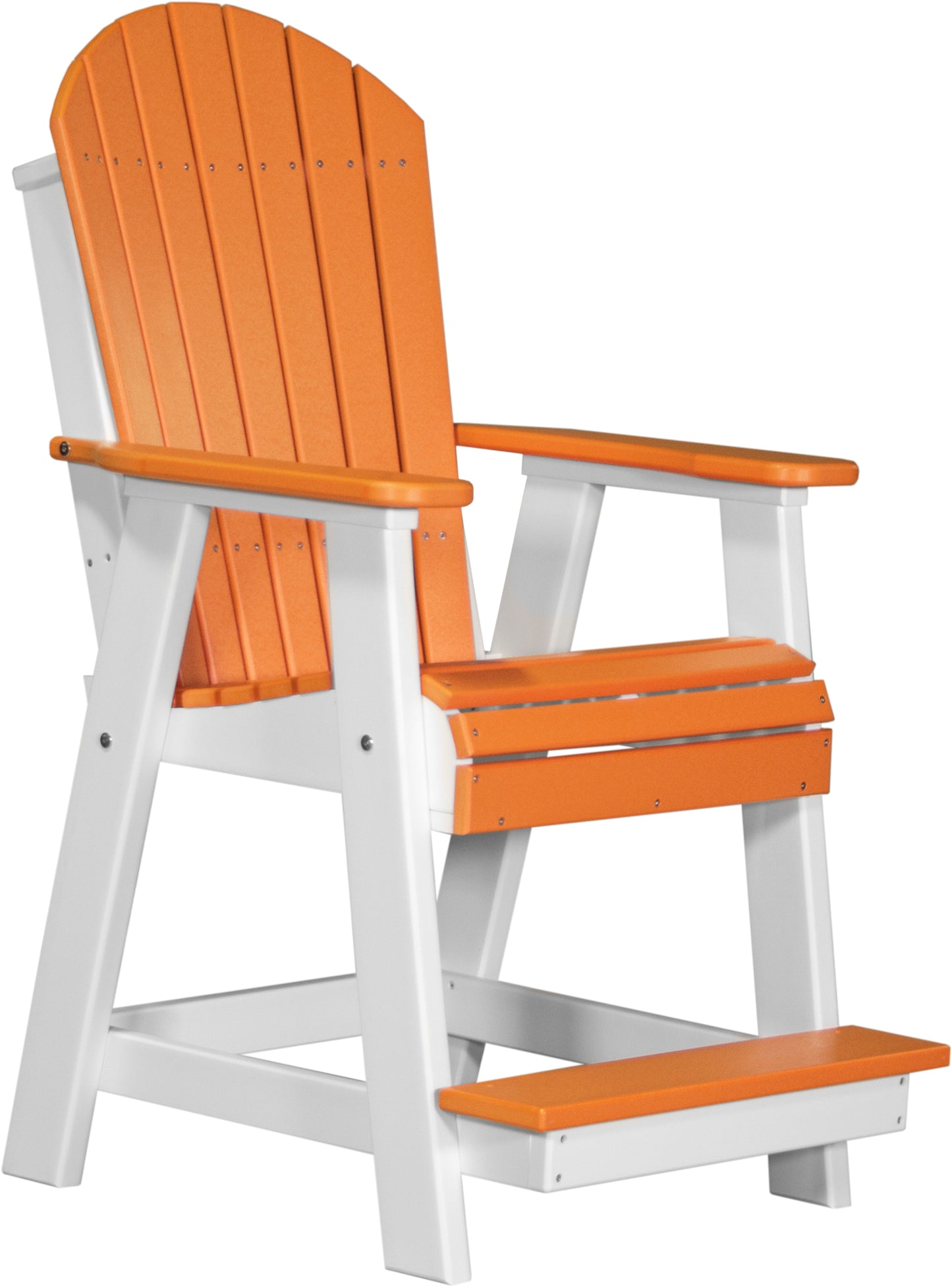 Adirondack Balcony Chair Tangerine & White