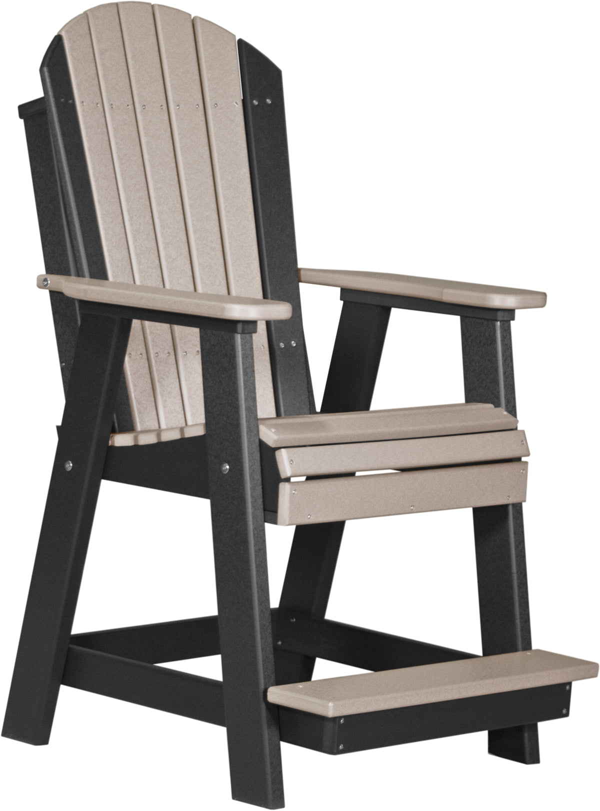 Adirondack Balcony Chair Weatherwood & Black