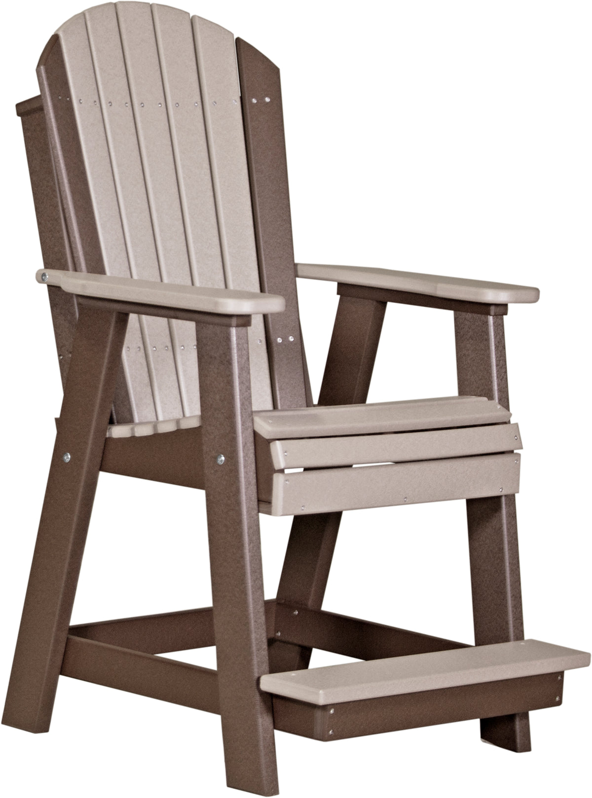 Adirondack Balcony Chair Weatherwood & Chestnut Brown