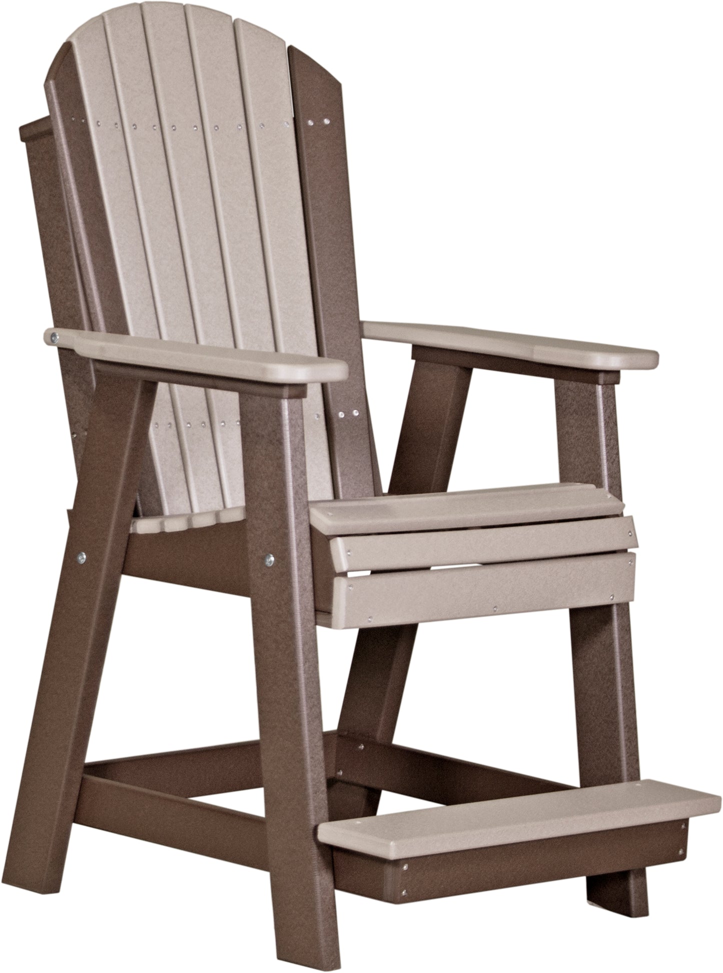 Adirondack Balcony Chair Weatherwood & Chestnut Brown