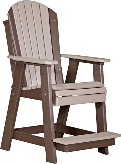 Adirondack Balcony Chair Weatherwood & Chestnut Brown