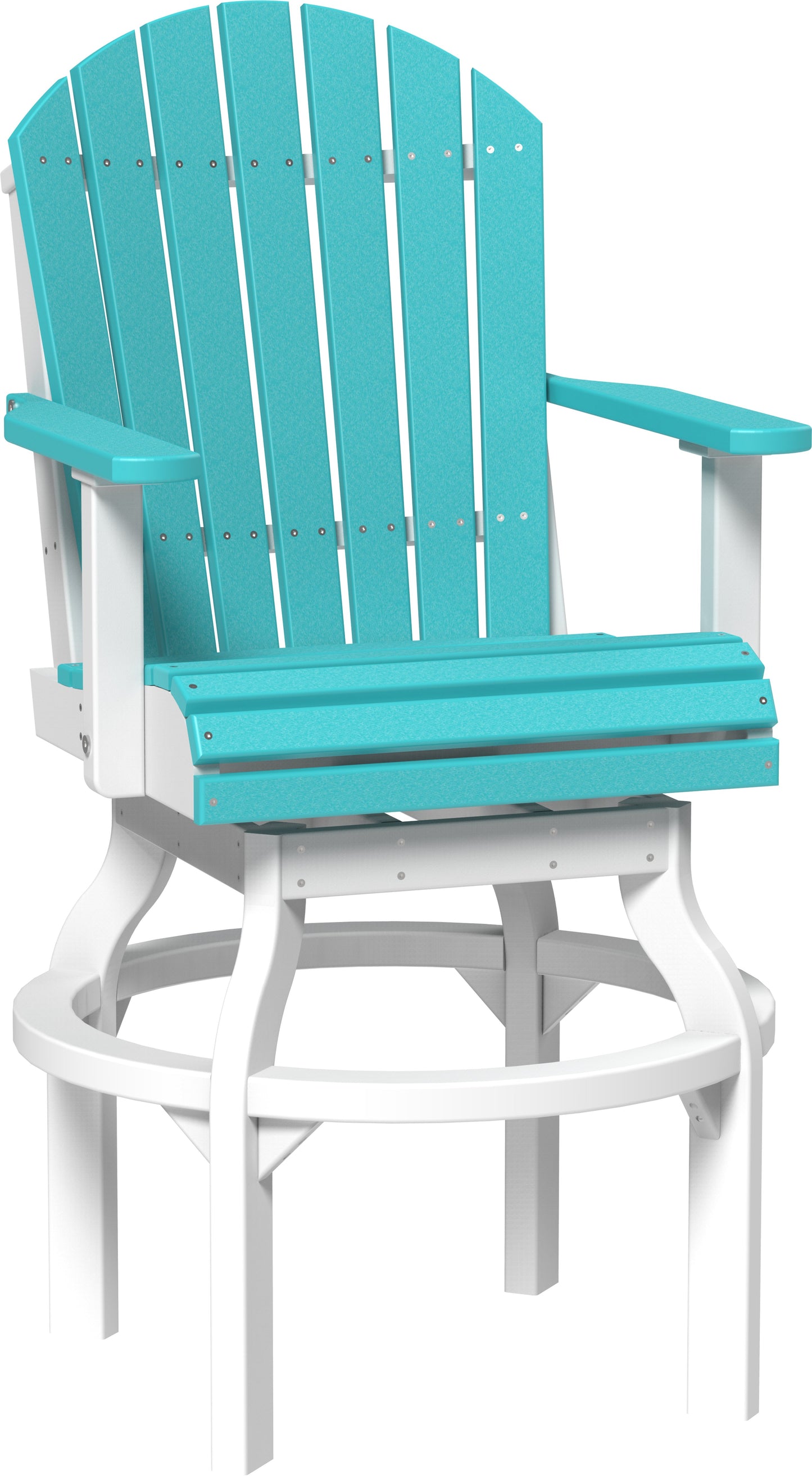 Adirondack Swivel Chair Aruba Blue & White / Bar Height