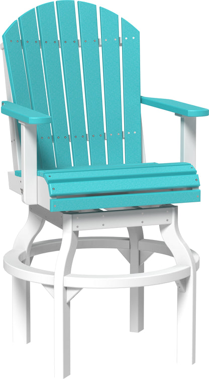 Adirondack Swivel Chair Aruba Blue & White / Bar Height