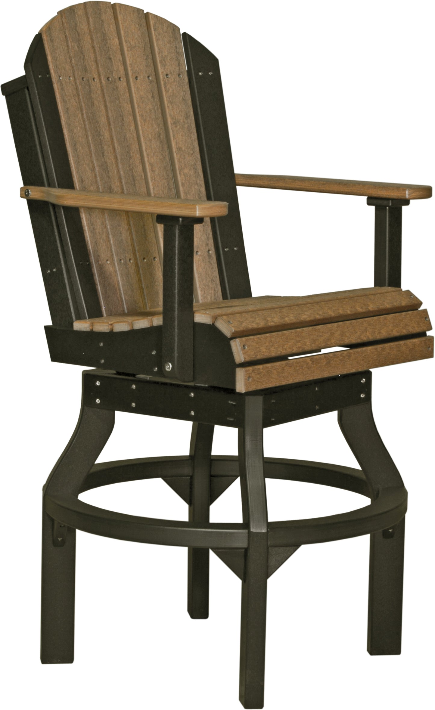 Adirondack Swivel Chair Antique Mahogany & Black / Bar Height