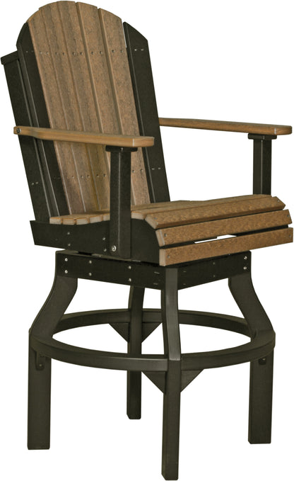 Adirondack Swivel Chair Antique Mahogany & Black / Bar Height