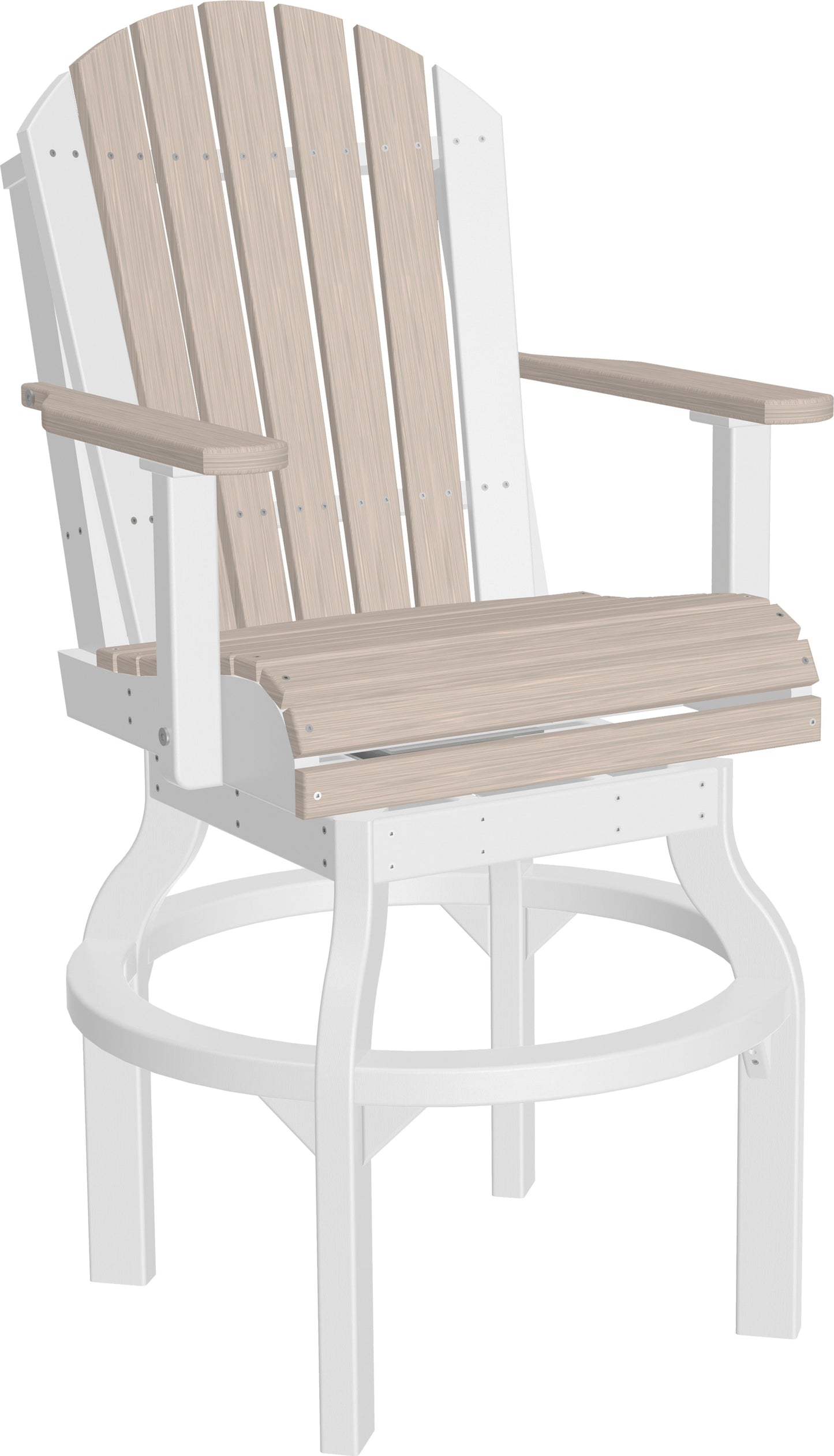 Adirondack Swivel Chair Birch & White / Bar Height