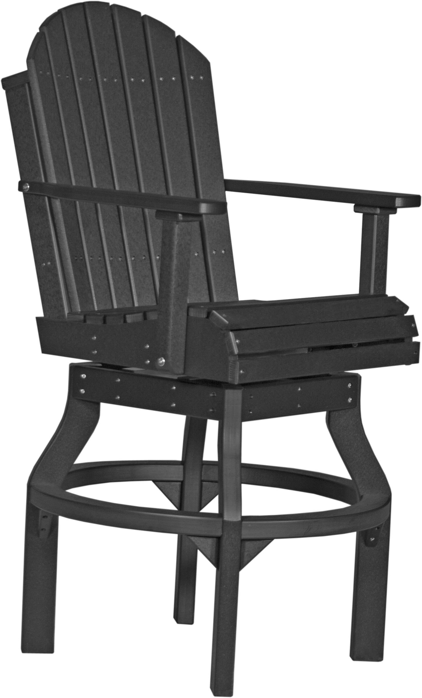 Adirondack Swivel Chair Black / Bar Height