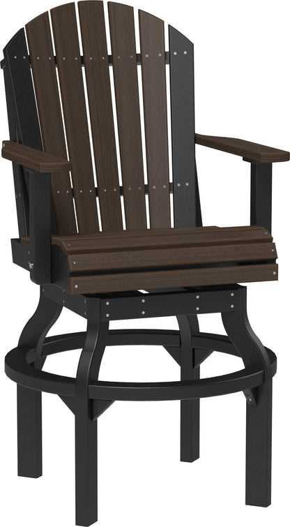 Adirondack Swivel Chair Brazilian Walnut & Black / Bar Height