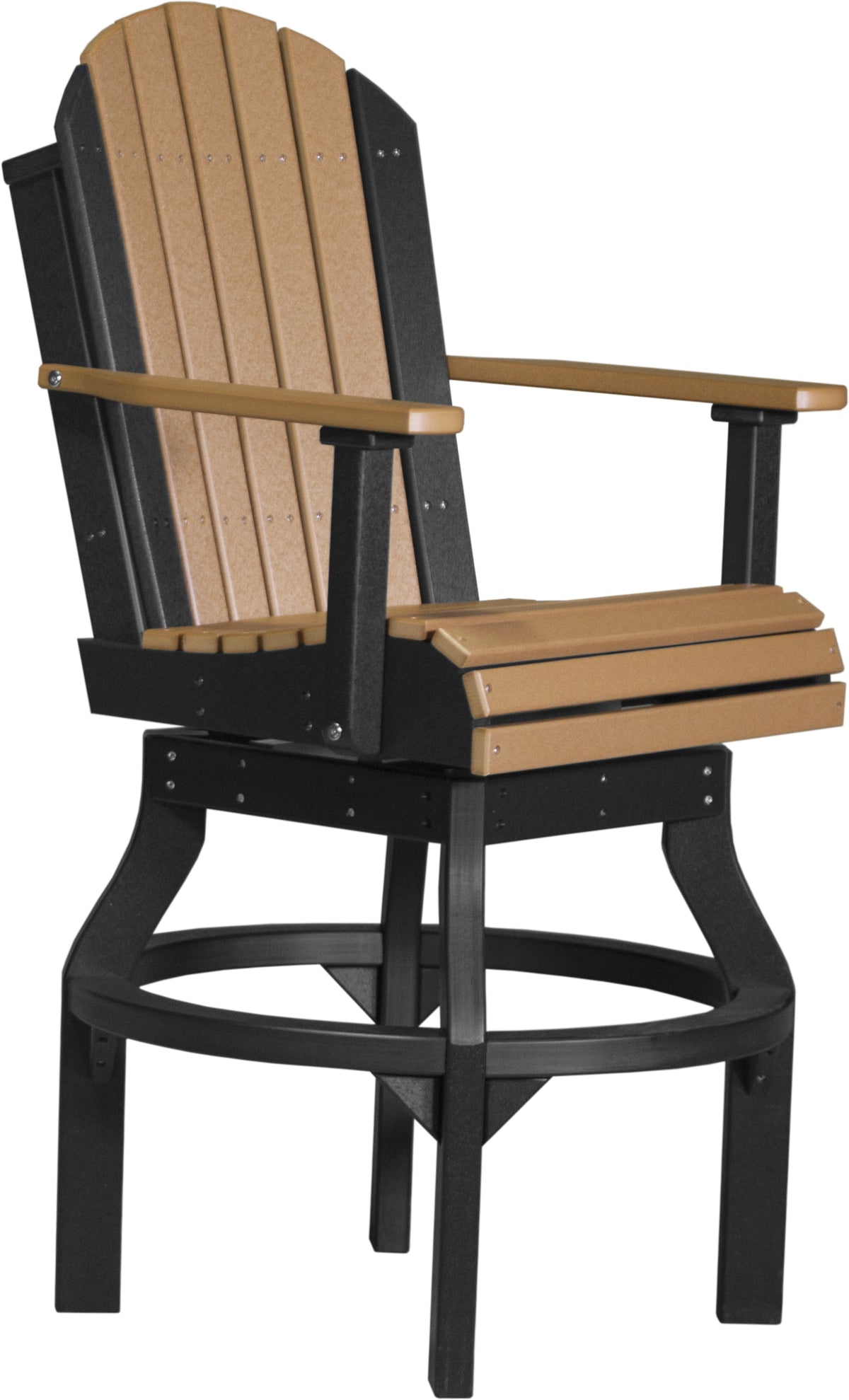 Adirondack Swivel Chair Cedar & Black / Bar Height