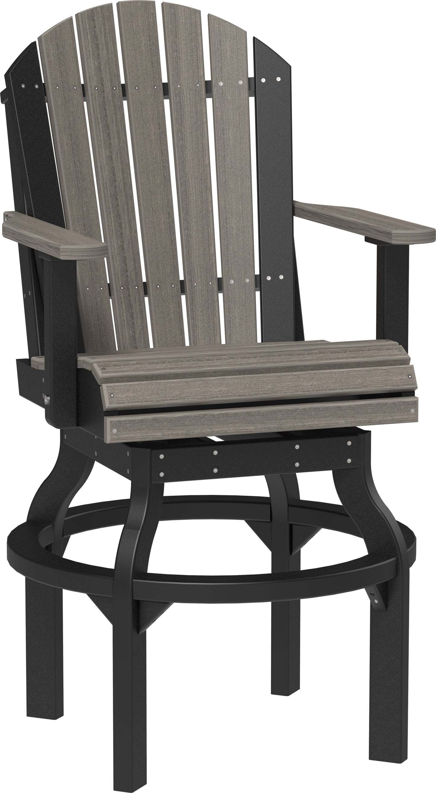 Adirondack Swivel Chair Coastal Gray & Black / Bar Height