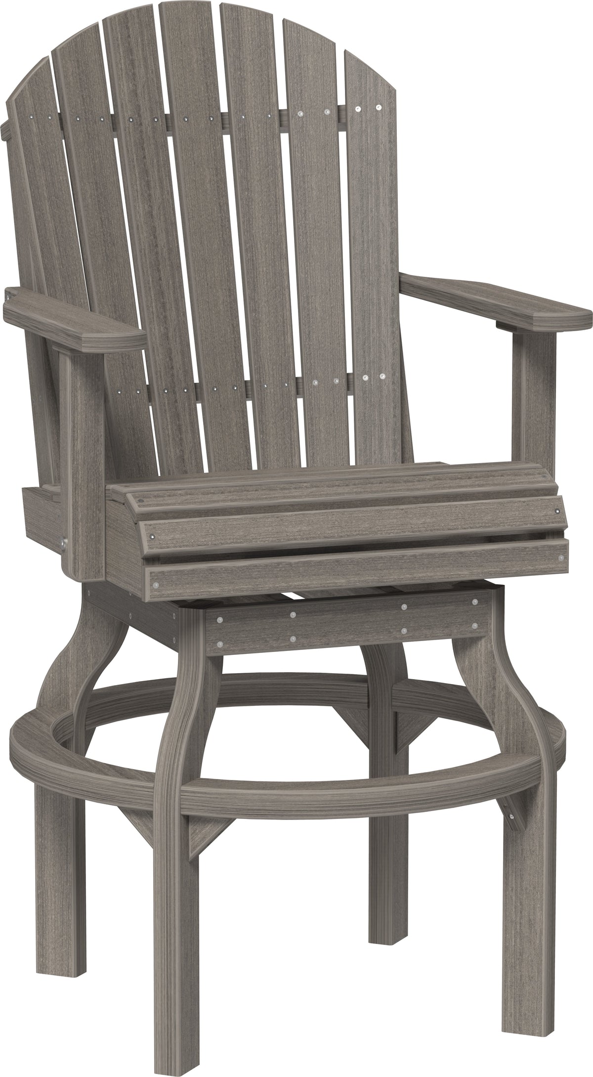 Adirondack Swivel Chair Coastal Gray / Bar Height