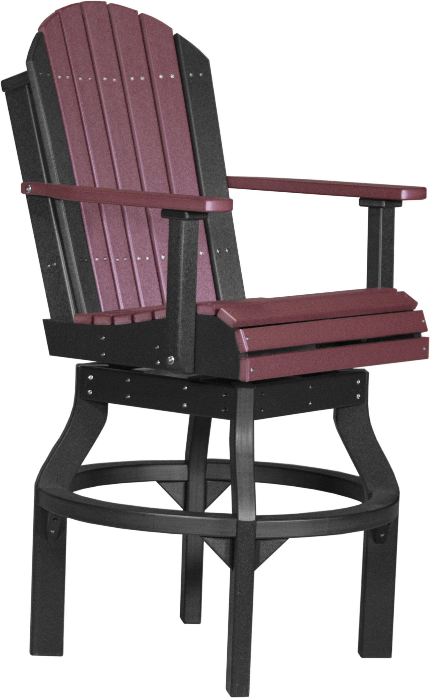 Adirondack Swivel Chair Cherrywood & Black / Bar Height