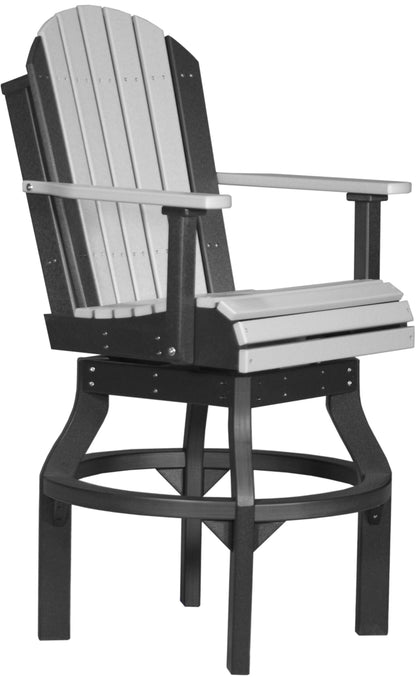 Adirondack Swivel Chair Dove Gray & Black / Bar Height