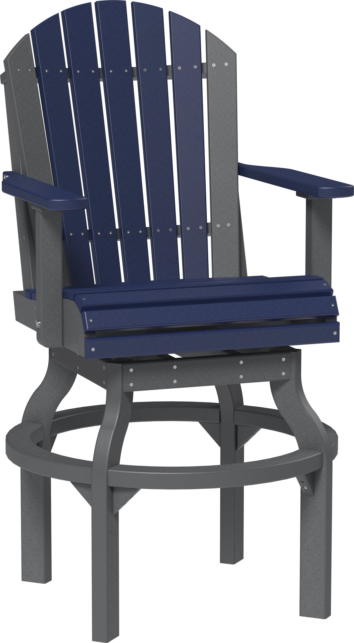 Adirondack Swivel Chair Patriot Blue & Slate / Bar Height