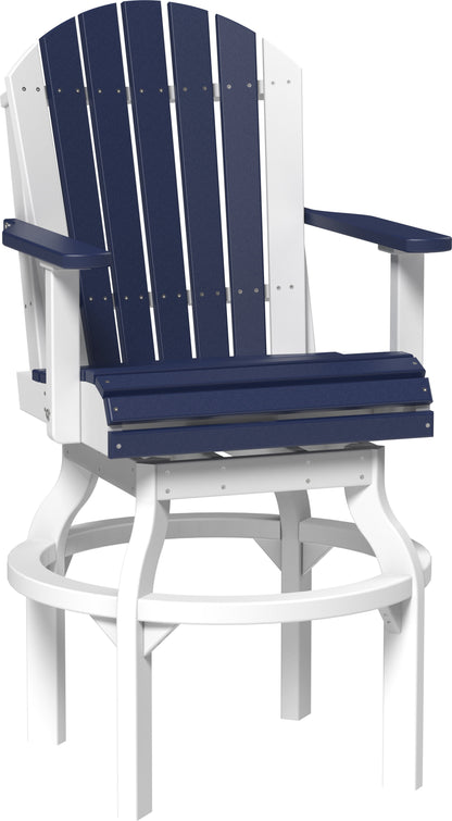Adirondack Swivel Chair Patriot Blue & White / Bar Height