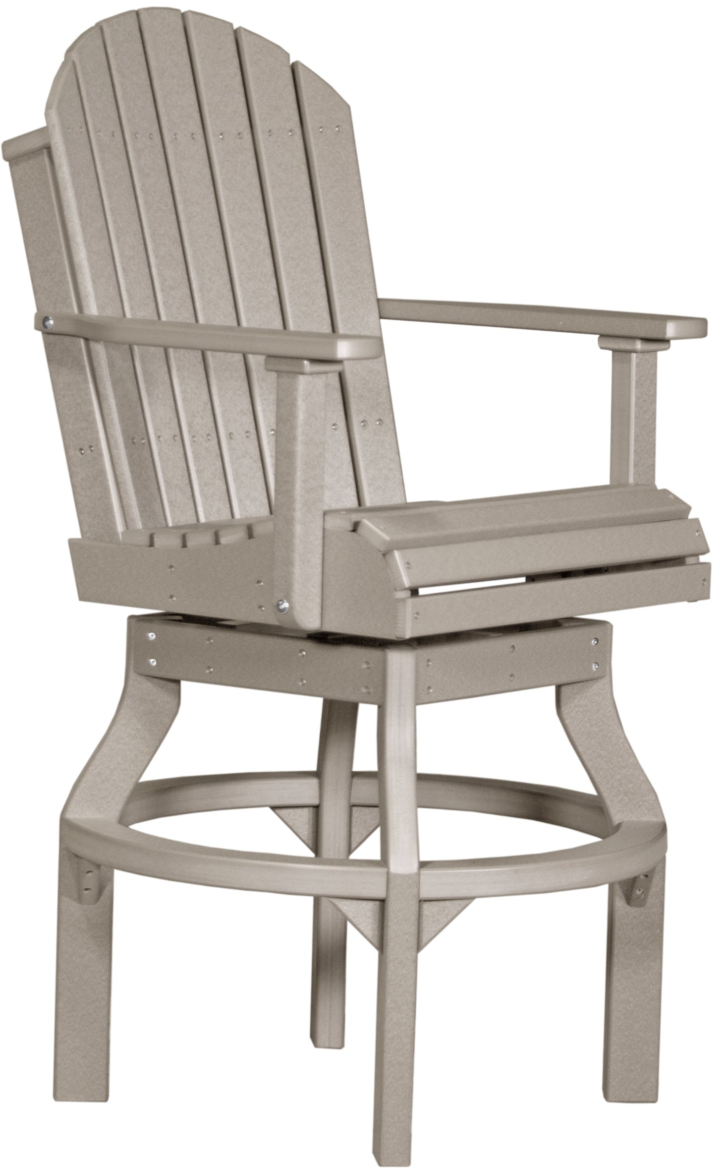 Adirondack Swivel Chair Weatherwood / Bar Height