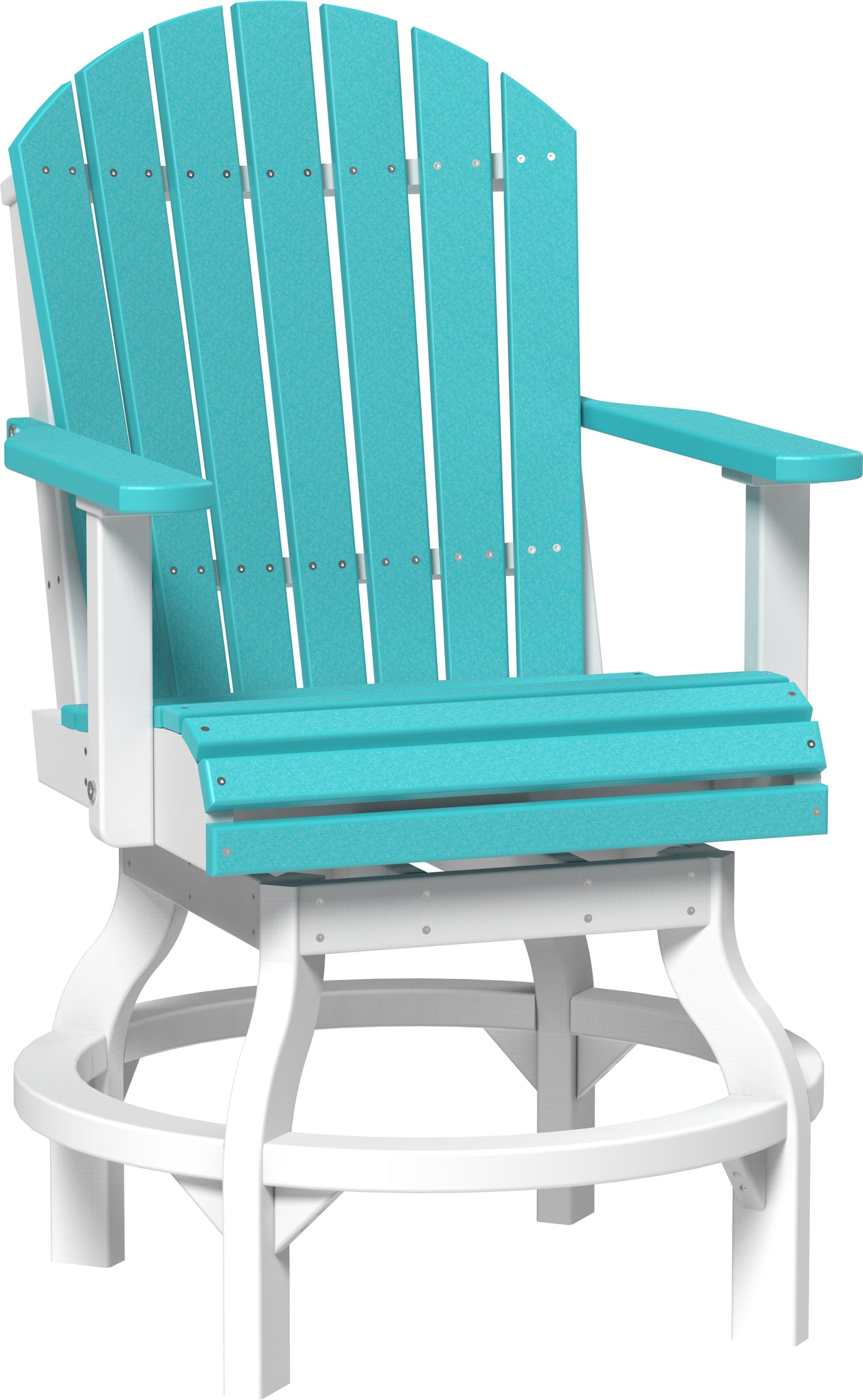 Adirondack Swivel Chair Aruba Blue & White / Counter Height