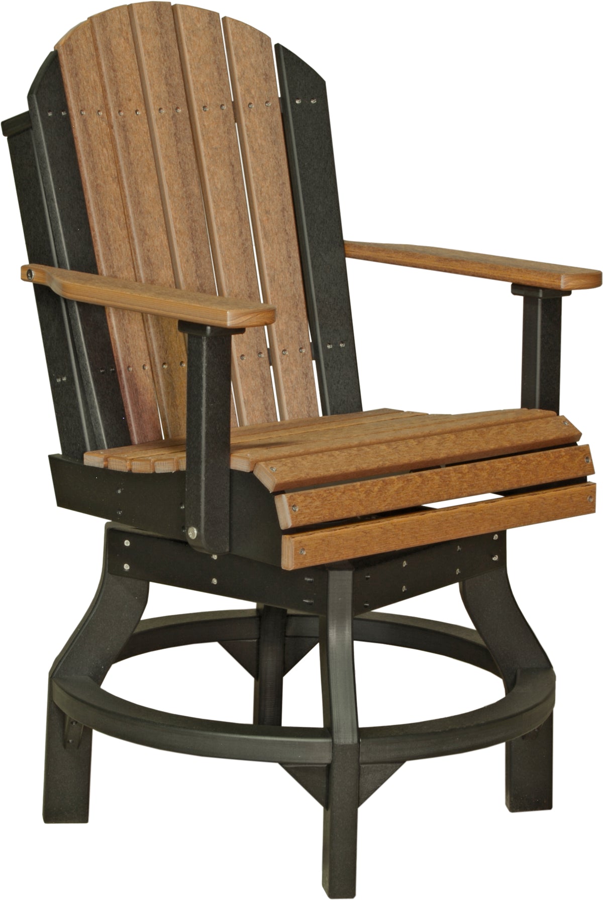 Adirondack Swivel Chair Antique Mahogany & Black / Counter Height