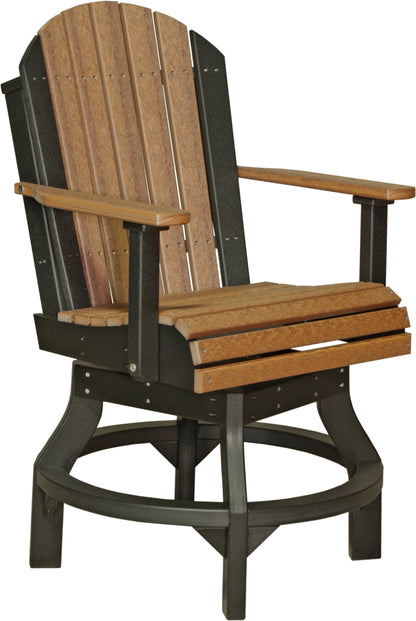 Adirondack Swivel Chair Antique Mahogany & Black / Counter Height