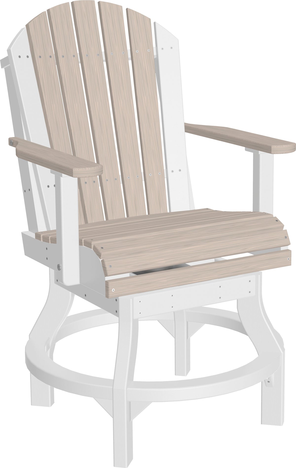 Adirondack Swivel Chair Birch & White / Counter Height