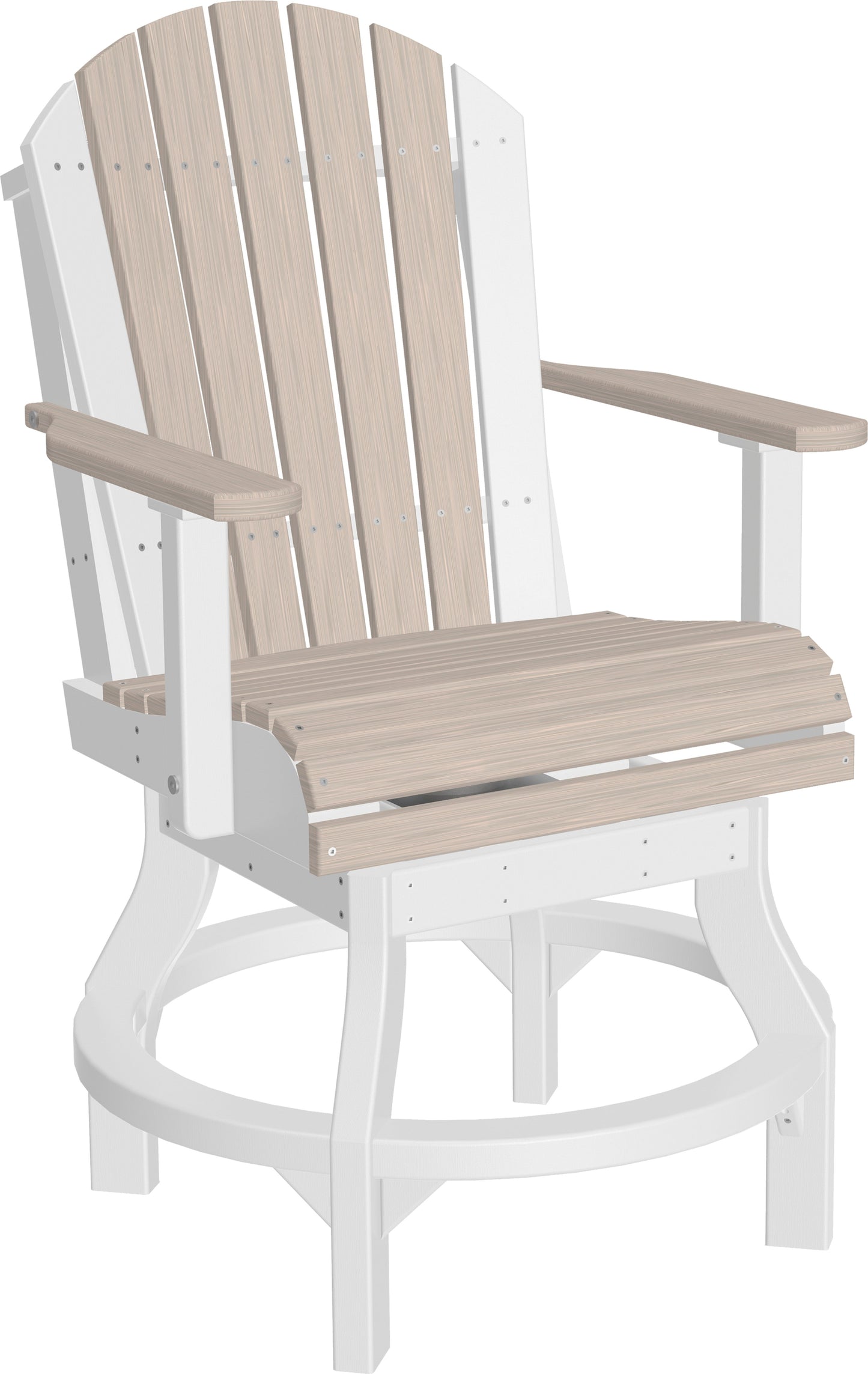 Adirondack Swivel Chair Birch & White / Counter Height