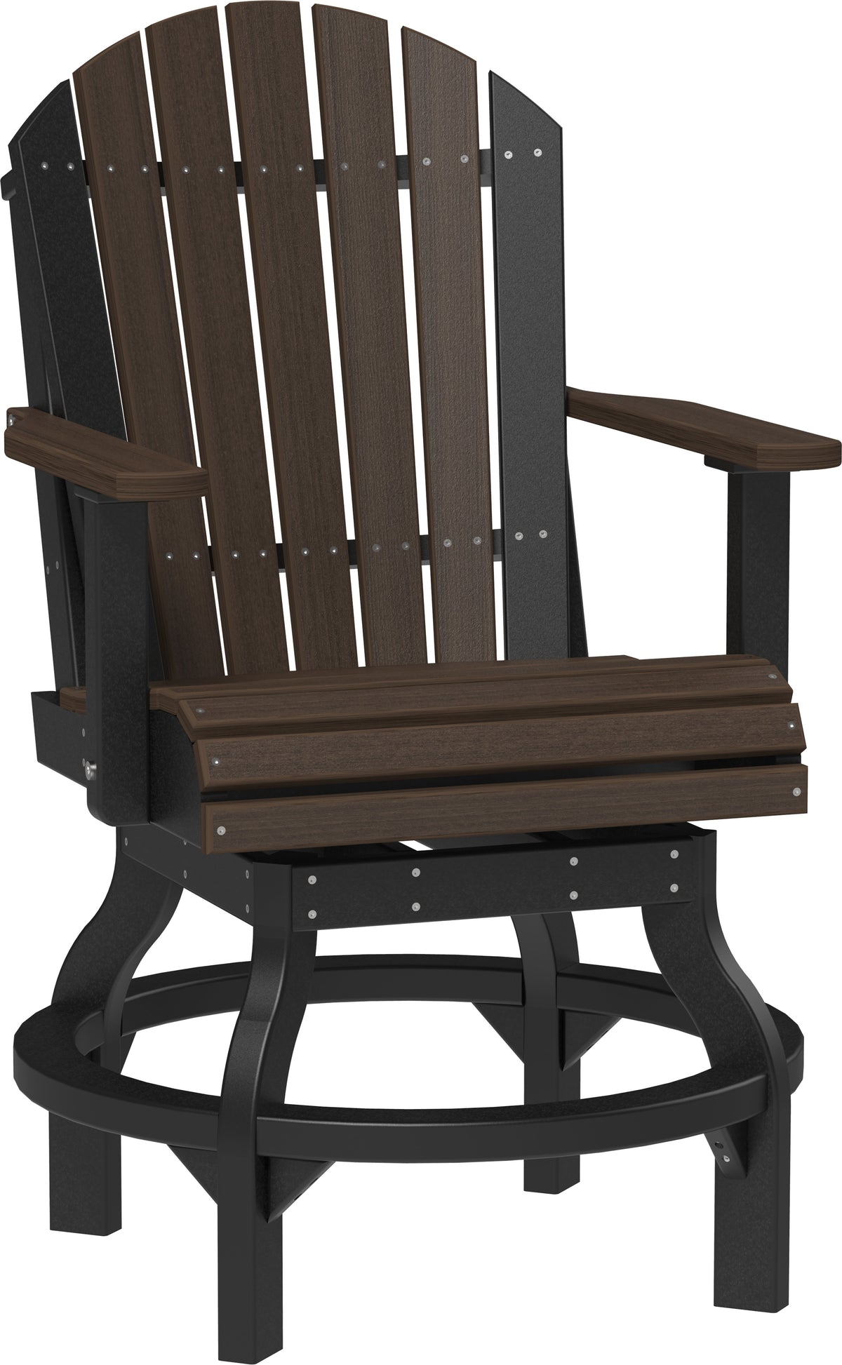 Adirondack Swivel Chair Brazilian Walnut & Black / Counter Height