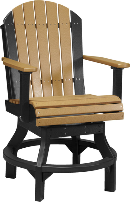 Adirondack Swivel Chair Cedar & Black / Counter Height
