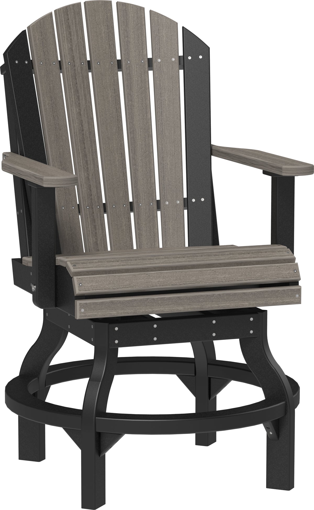 Adirondack Swivel Chair Coastal Gray & Black / Counter Height