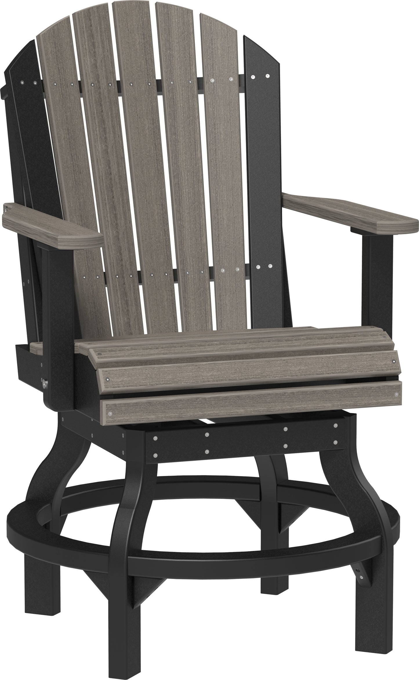 Adirondack Swivel Chair Coastal Gray & Black / Counter Height