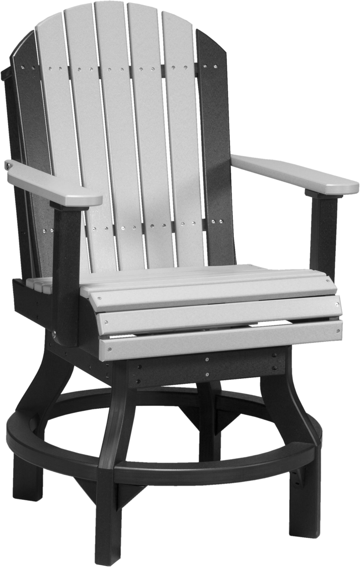Adirondack Swivel Chair Dove Gray & Black / Counter Height