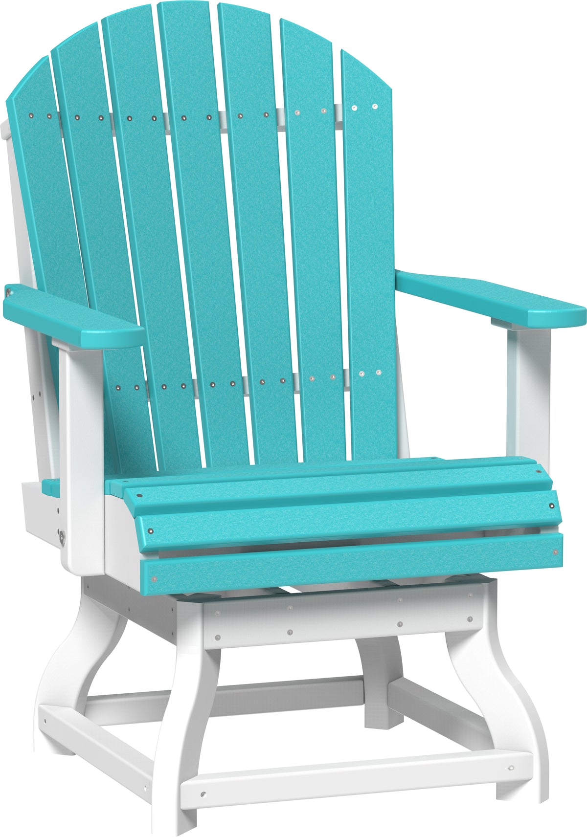 Adirondack Swivel Chair Aruba Blue & White / Dining Height