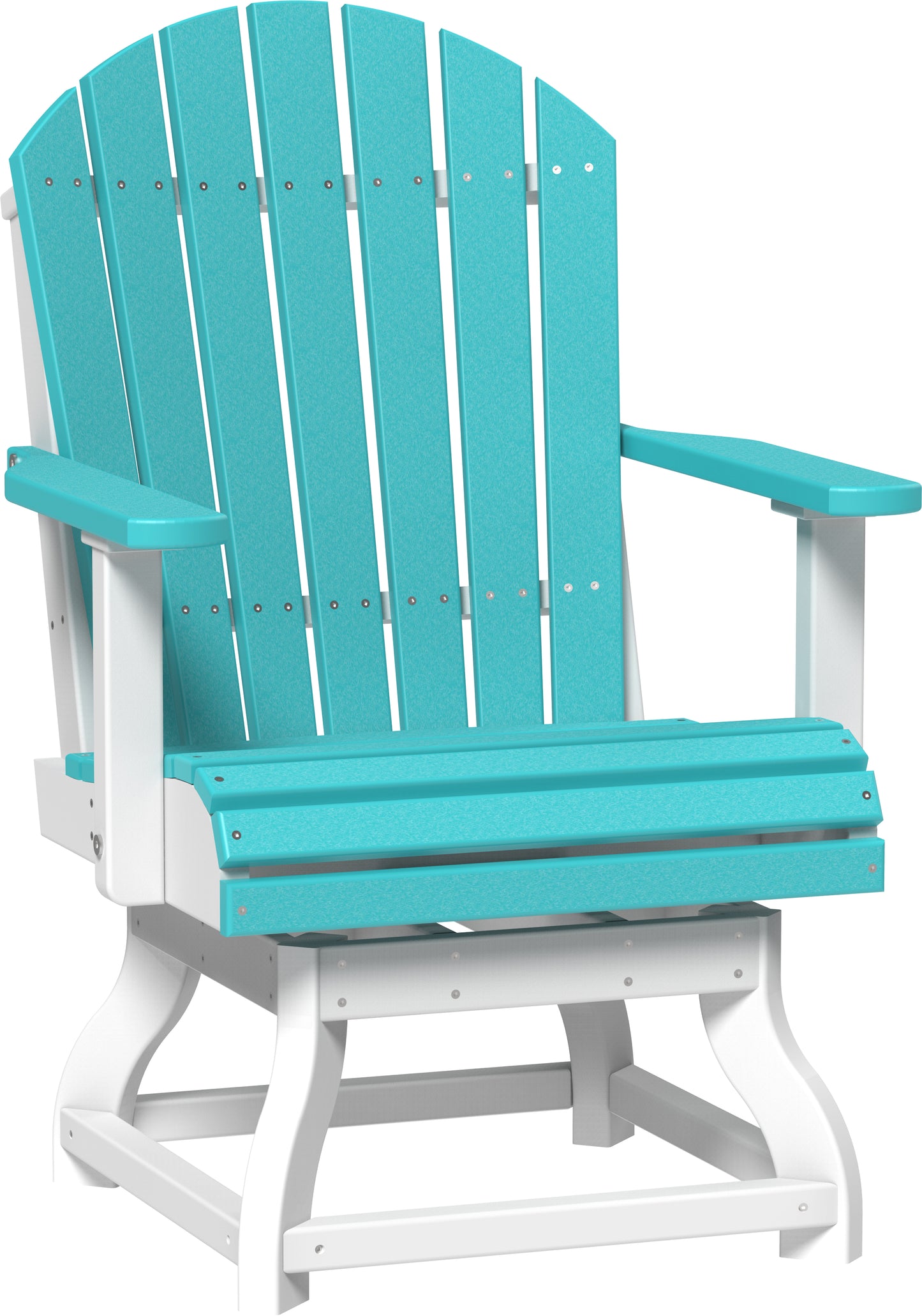 Adirondack Swivel Chair Aruba Blue & White / Dining Height