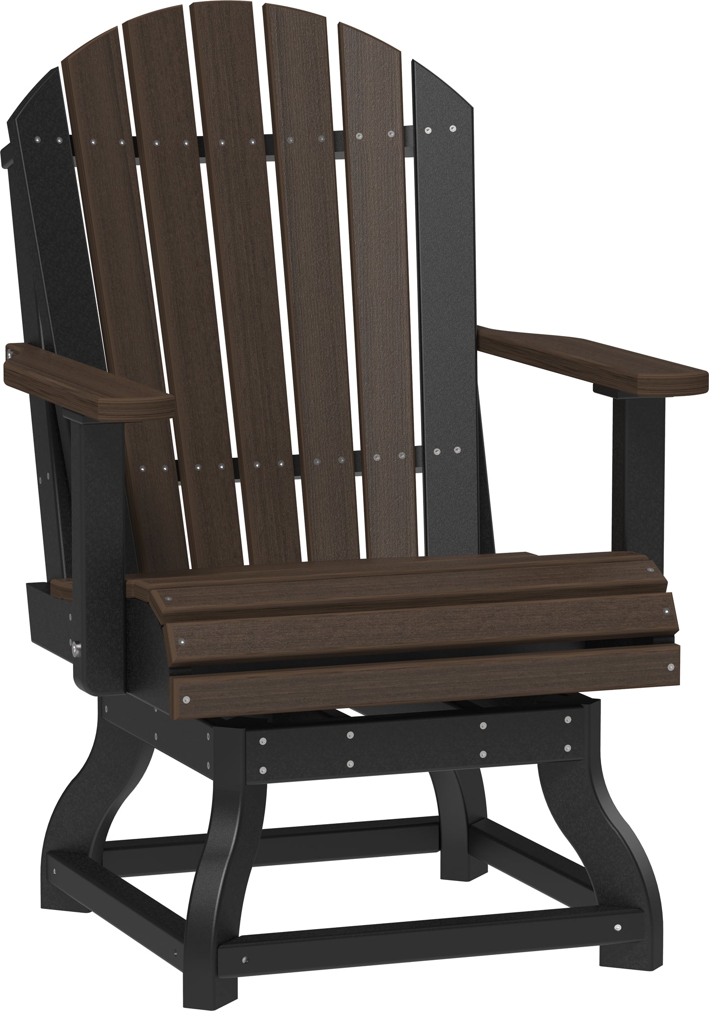 Adirondack Swivel Chair Brazilian Walnut & Black / Dining Height